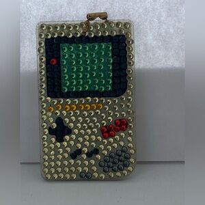 Handmade double sided diamond art controller keychain